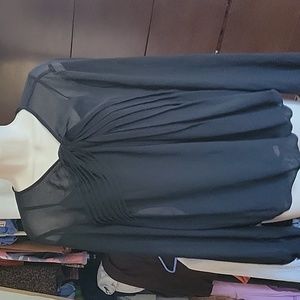 Studio M black feminine sheer blouse